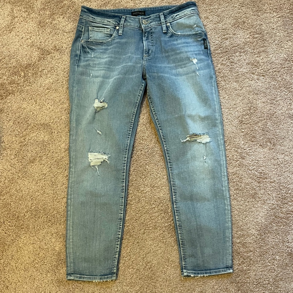 Silver boyfriend jeans